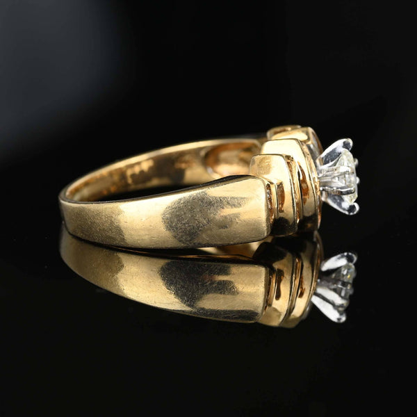 Gold Step Baguette Marquis Diamond Cocktail Ring - Boylerpf