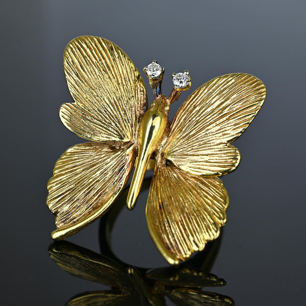 Chic CZ Inlaid Hollowed-out Butterfly Ring – ArtGalleryZen