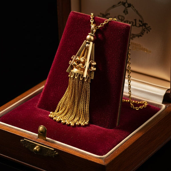 Antique Victorian 14K Gold Foxtail Tassel Pendant