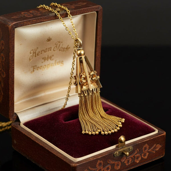 Antique Victorian 14K Gold Foxtail Tassel Pendant
