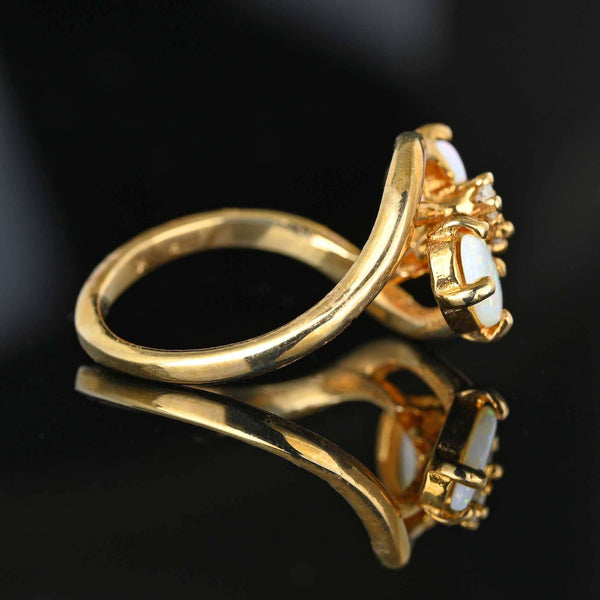 14K Gold Bypass Diamond Toi Et Moi Opal Cocktail Ring - Boylerpf