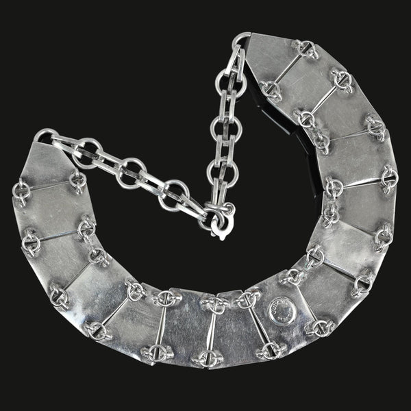 Vintage Mexican Sterling Silver Black Onyx Necklace