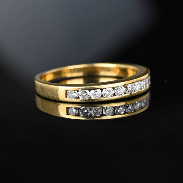 Vintage Gold Half Eternity Diamond Ring Band - Boylerpf