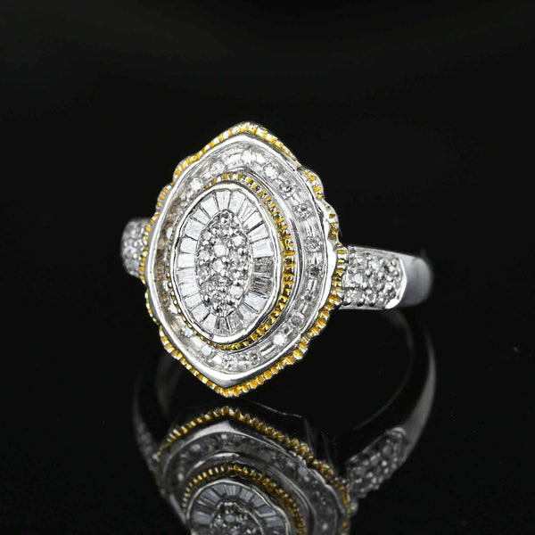 Vintage Marquise Baguette Diamond Cocktail Ring - Boylerpf