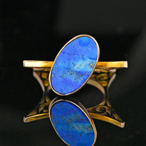 Unique Vintage Gold Filigree Lapis Lazuli Ring - Boylerpf