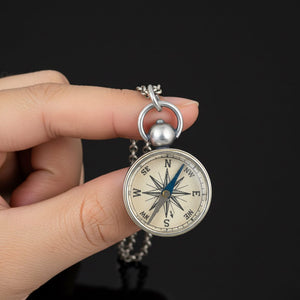Sterling Silver Working Compass Fob Pendant Charm, Nautical Jewelry - Boylerpf