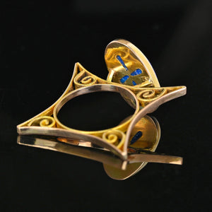 Unique Vintage Gold Filigree Lapis Lazuli Ring - Boylerpf