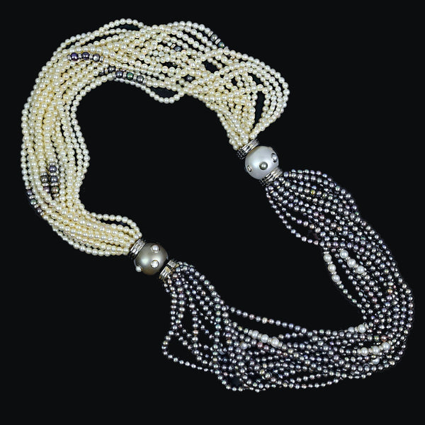 Vintage French 18K Pearl Convertible Necklace Bracelet