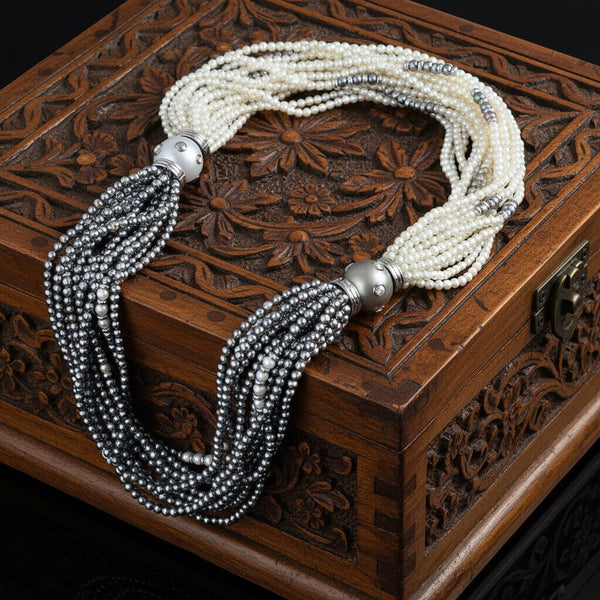 Vintage French 18K Pearl Convertible Necklace Bracelet