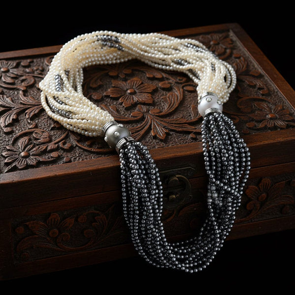 Vintage French 18K Pearl Convertible Necklace Bracelet