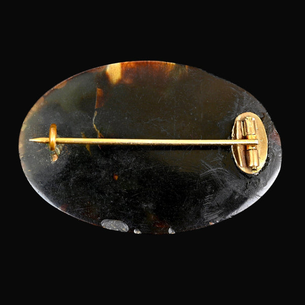 Victorian Pique Brooch, Gold Silver Floral Antique Pin