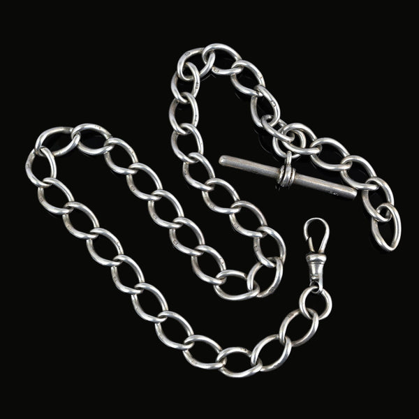 Antique Sterling Silver Pocket Watch Chain Necklace - Boylerpf