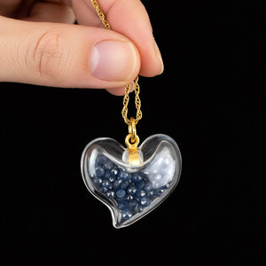 Vintage Glass Witch’s Heart Sapphire Shaker Pendant - Boylerpf