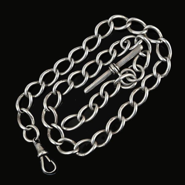Antique Sterling Silver Pocket Watch Chain Necklace - Boylerpf