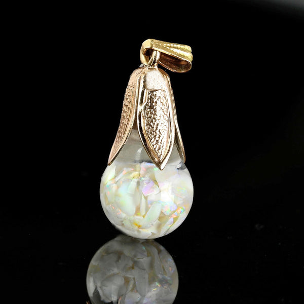 Vintage 12K Gold Filled Floating Opal Pendant - Boylerpf
