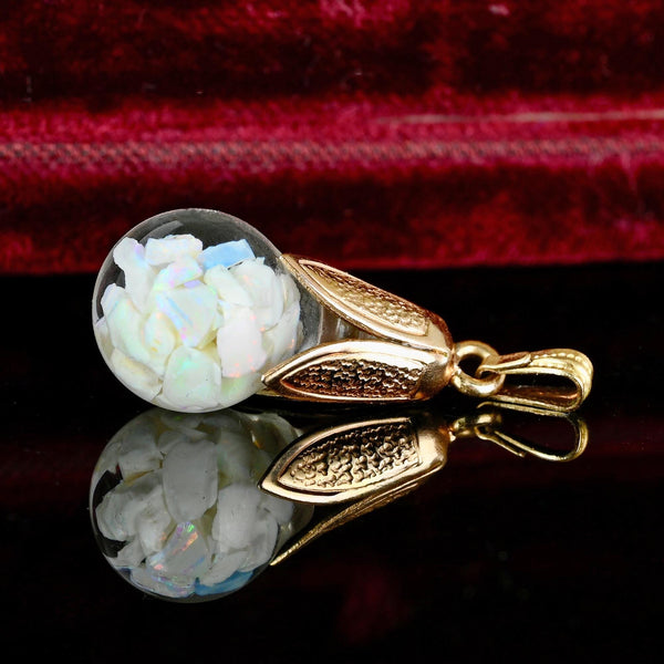 Vintage 12K Gold Filled Floating Opal Pendant - Boylerpf