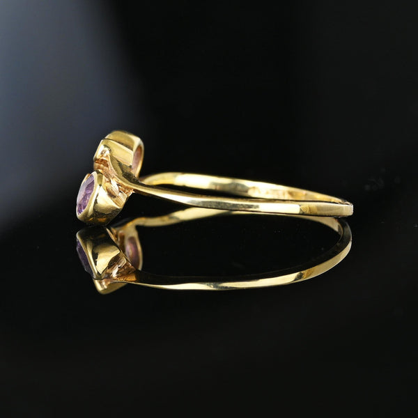 Antique 14K Gold Diamond Amethyst Toi et Moi Ring - Boylerpf