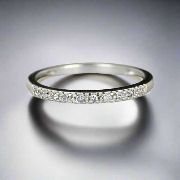 Vintage White Gold Half Eternity Diamond Ring Band - Boylerpf