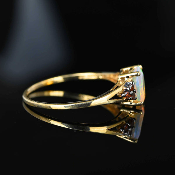 Vintage Red Diamond Jelly Opal Ring in Gold - Boylerpf