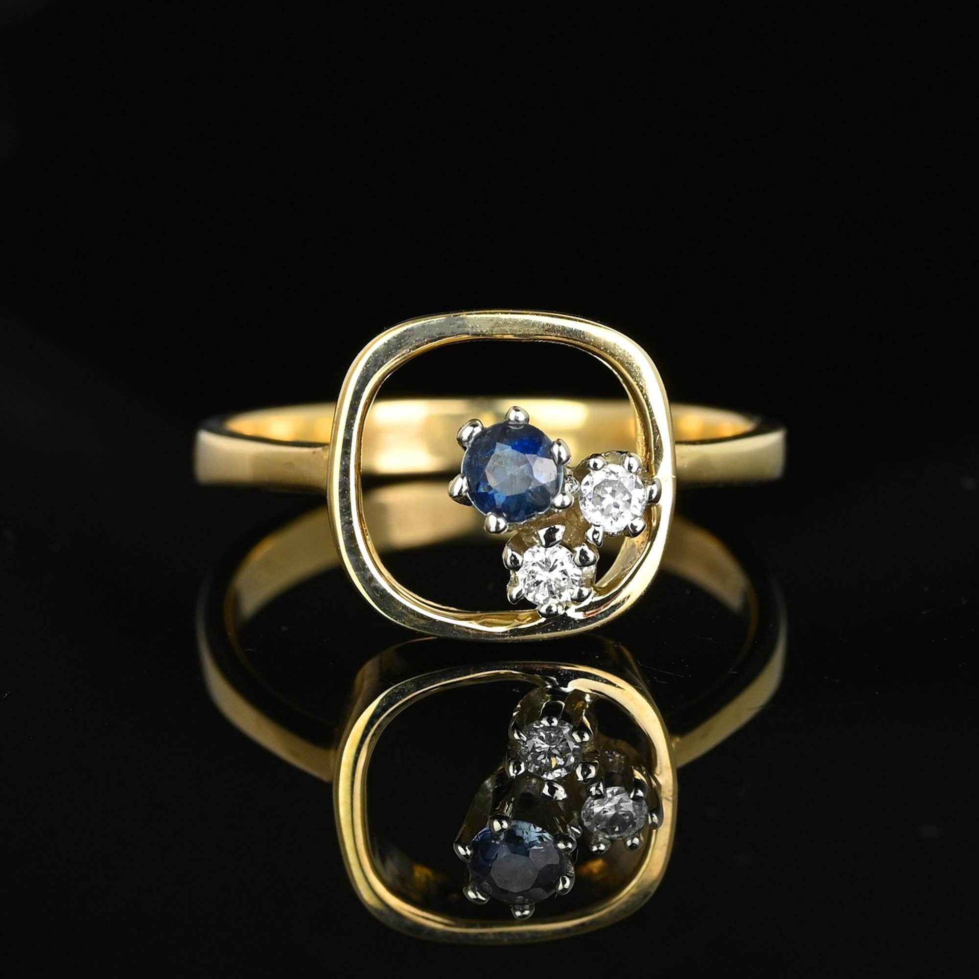 14k Real Gold Sapphire Statement Rings for Women - 14k Solid Gold outlet Sapphire Knight Rings - 14k Gold Blue Sapphire Stacking Rings