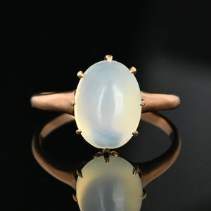 Antique 14K Gold Solitaire Cabochon Moonstone Ring