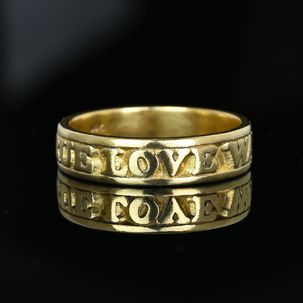 Vintage 14K Gold Cutout True Love Waits Band Ring - Boylerpf