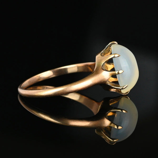 Antique 14K Gold Solitaire Cabochon Moonstone Ring