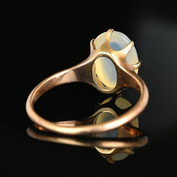 Antique 14K Gold Solitaire Cabochon Moonstone Ring
