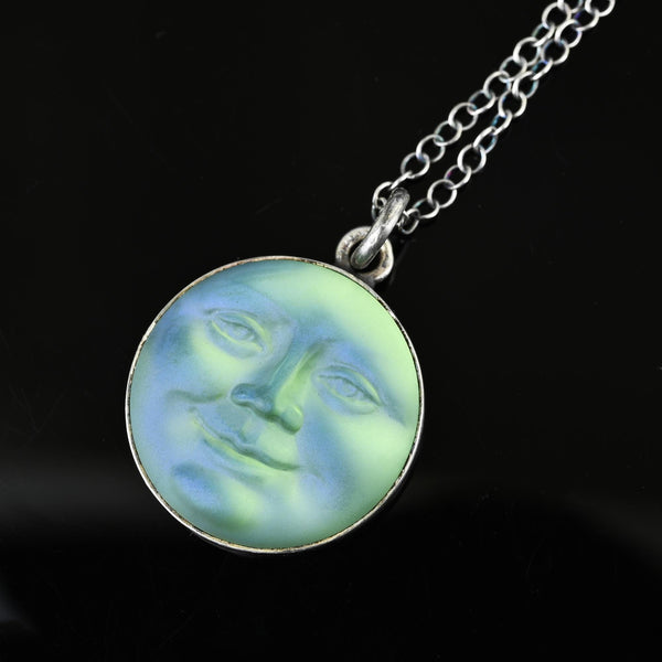 Iridescent Quartz Man In The Moon Pendant Necklace - Boylerpf