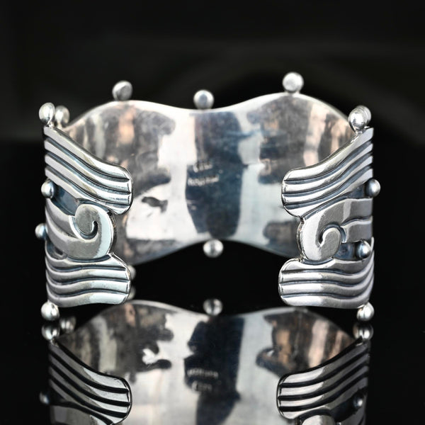 Vintage Taxco Mexican Sterling Silver Cuff Bracelet
