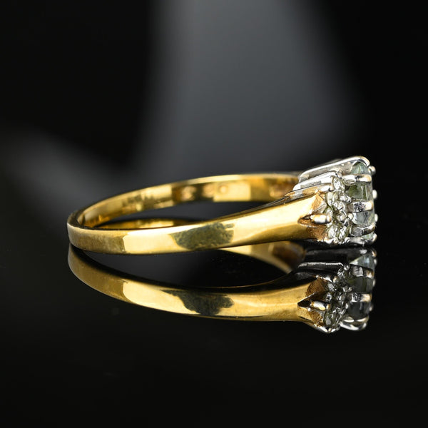 Estate Diamond Cluster Aquamarine Ring in Gold - Boylerpf