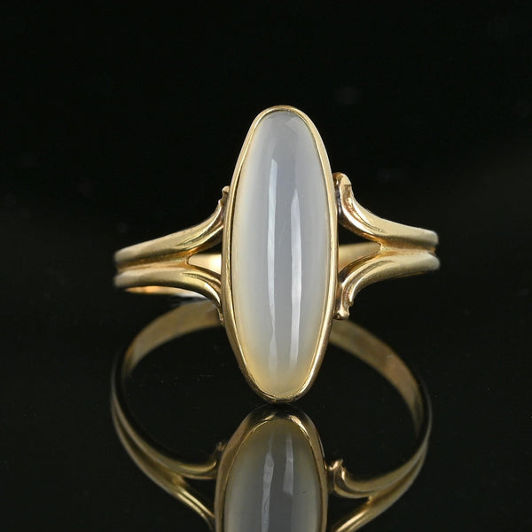 Fine Vintage 10K Gold Moonstone Oval Cabochon Ring - Boylerpf