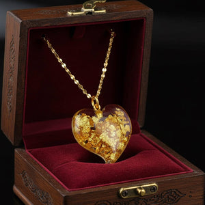Vintage Witch’s Heart 24K Gold Flake Pendant - Boylerpf