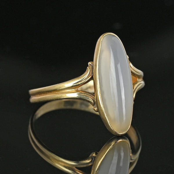 Fine Vintage 10K Gold Moonstone Oval Cabochon Ring - Boylerpf