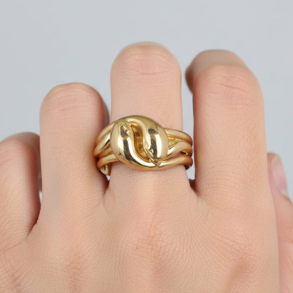 Antique Edwardian 18K Gold Snake Ring, 1910