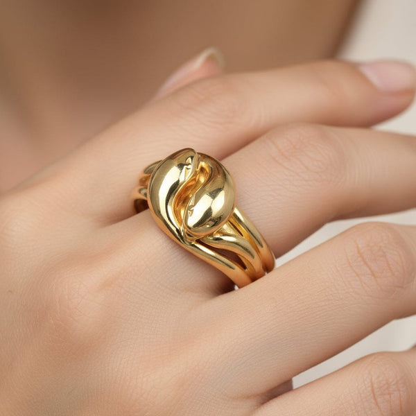 Antique Edwardian 18K Gold Snake Ring, 1910