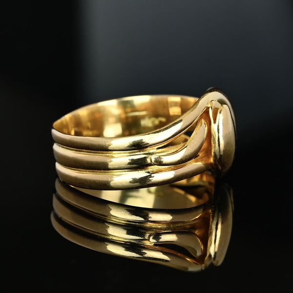 Antique Edwardian 18K Gold Snake Ring, 1910