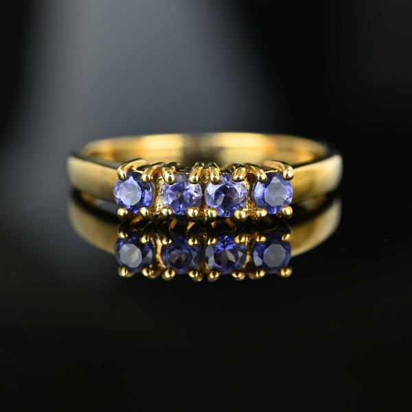 Vintage Four Stone Violet Tanzanite Ring Band in Gold - Boylerpf