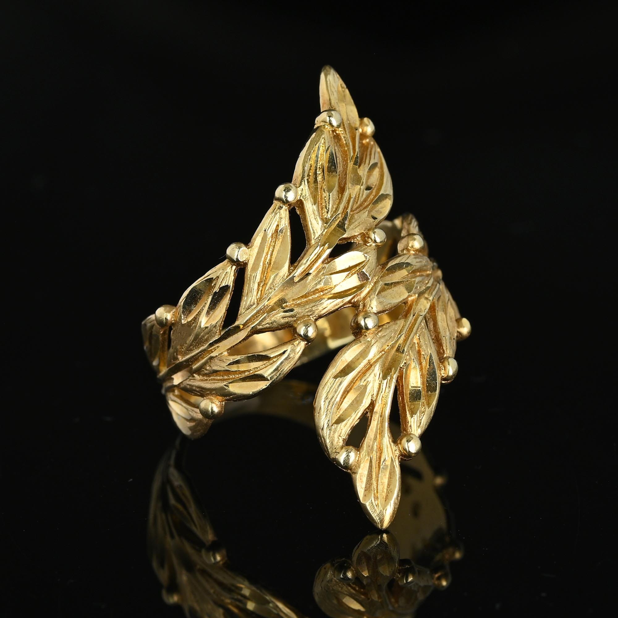 Vintage Sandblasting Leaf Ring 925｜メンズ