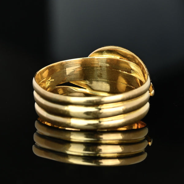 Antique Edwardian 18K Gold Snake Ring, 1910