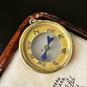 Antique Solid Gold Working Compass Watch Fob Pendant - Boylerpf