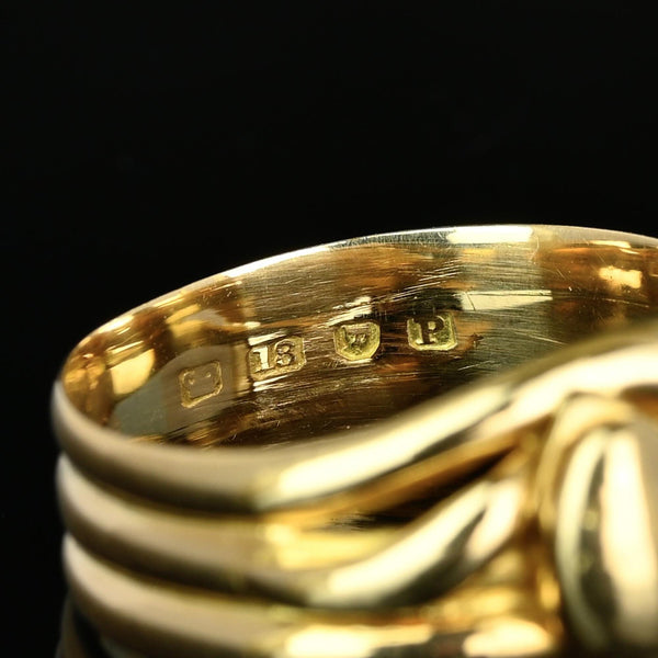 Antique Edwardian 18K Gold Snake Ring, 1910