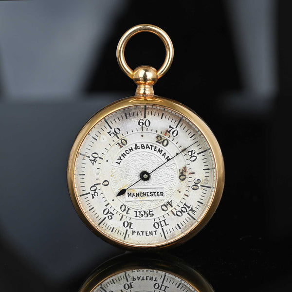 Rare 18K Gold Pocket Watch Thermometer Fob Pendant - Boylerpf