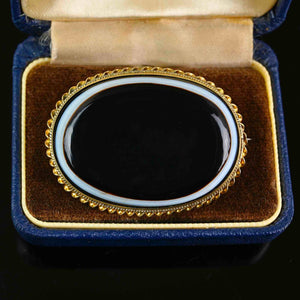 Antique Scottish Banded Bullseye Agate Brooch Pendant - Boylerpf