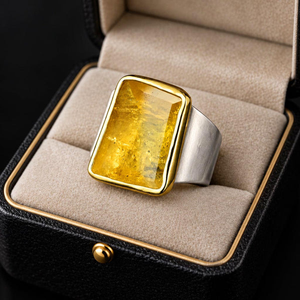 Maria Margoni Heliodor Yellow Beryl 18K Gold Ring