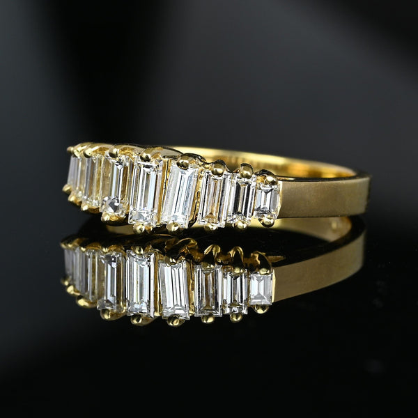 Exceptional 1 CTW Baguette Diamond Ring Band in 14K Gold - Boylerpf