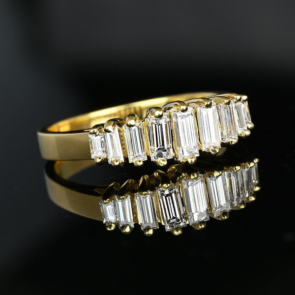 Exceptional 1 CTW Baguette Diamond Ring Band in 14K Gold - Boylerpf