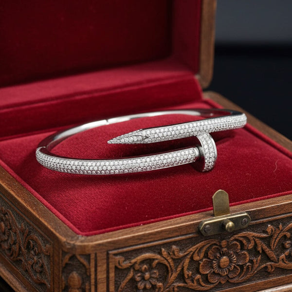 Cartier Inspired Juste Un Clou Diamond Nail Bracelet