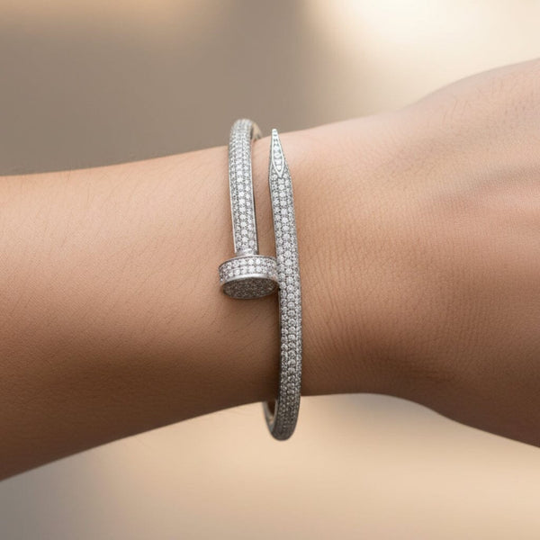 Cartier Inspired Juste Un Clou Diamond Nail Bracelet