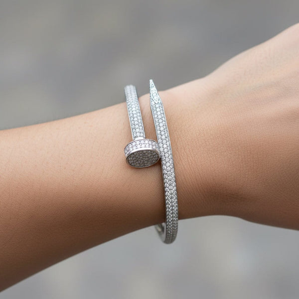 Cartier Inspired Juste Un Clou Diamond Nail Bracelet